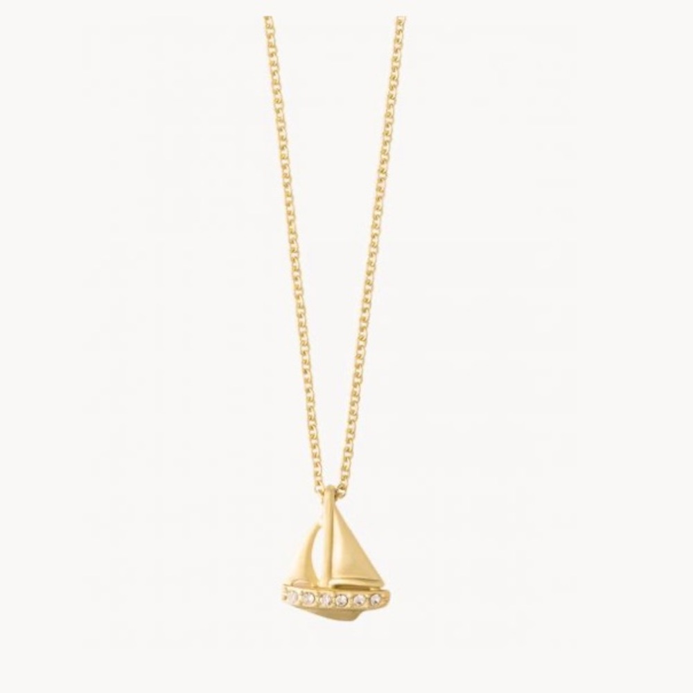 Gold Sailboat Charm Necklace
